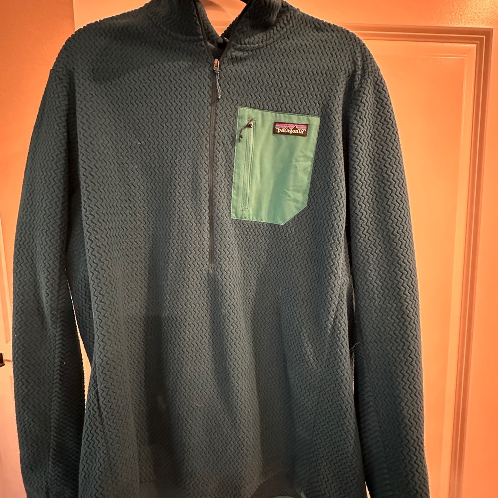 Patagonia R1 Men's Teal Quarter-Zip Fleece Jacket